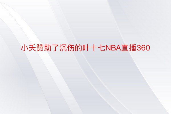 小夭赞助了沉伤的叶十七NBA直播360